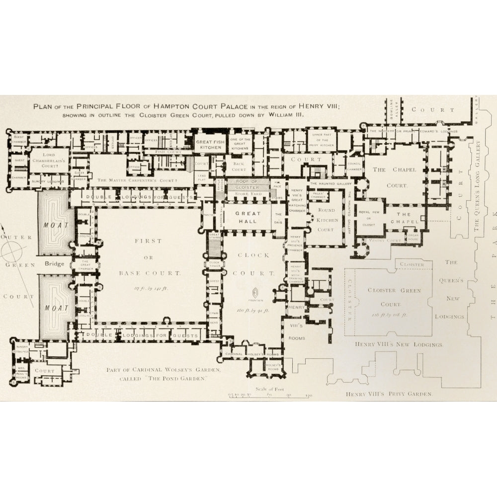 Plan Of Principal Floor Of Hampton Court Palace As It Was During Reign Of King Henry Viii From History Of Hampton Court Image 2