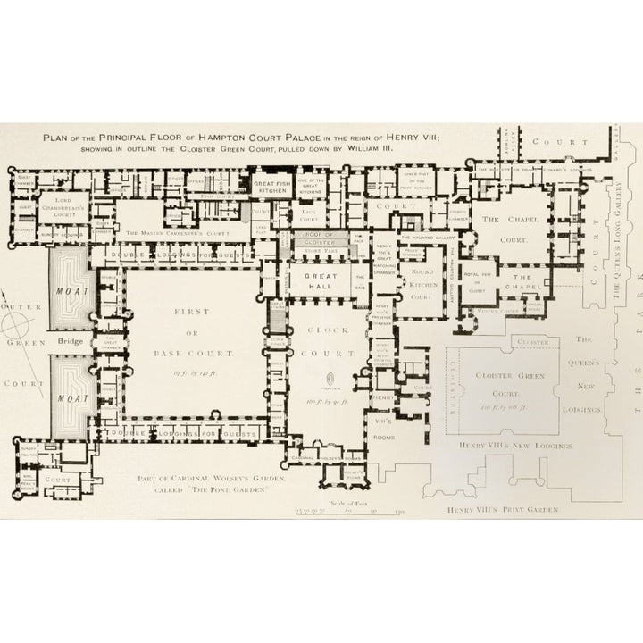 Plan Of Principal Floor Of Hampton Court Palace As It Was During Reign Of King Henry Viii From History Of Hampton Court Image 1