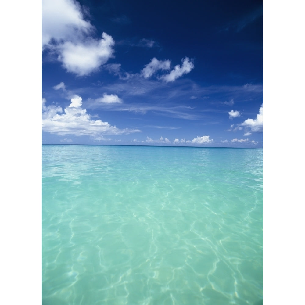 Waters Off The West Coast Of Barbados Beach Water Ocean Horizon Poster Print Image 2