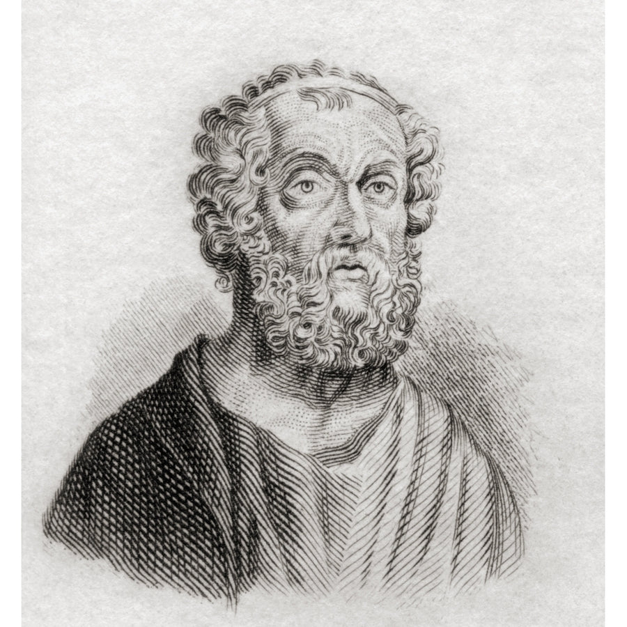 Homer. Greek Epic Poet. From Crabbs Historical Dictionary Published 1825. Poster Print Image 1