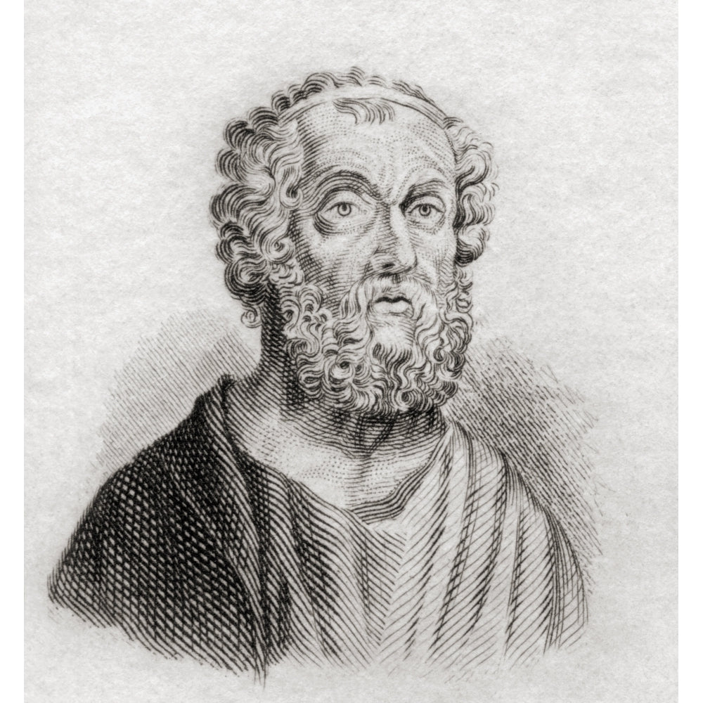 Homer. Greek Epic Poet. From Crabbs Historical Dictionary Published 1825. Poster Print Image 2