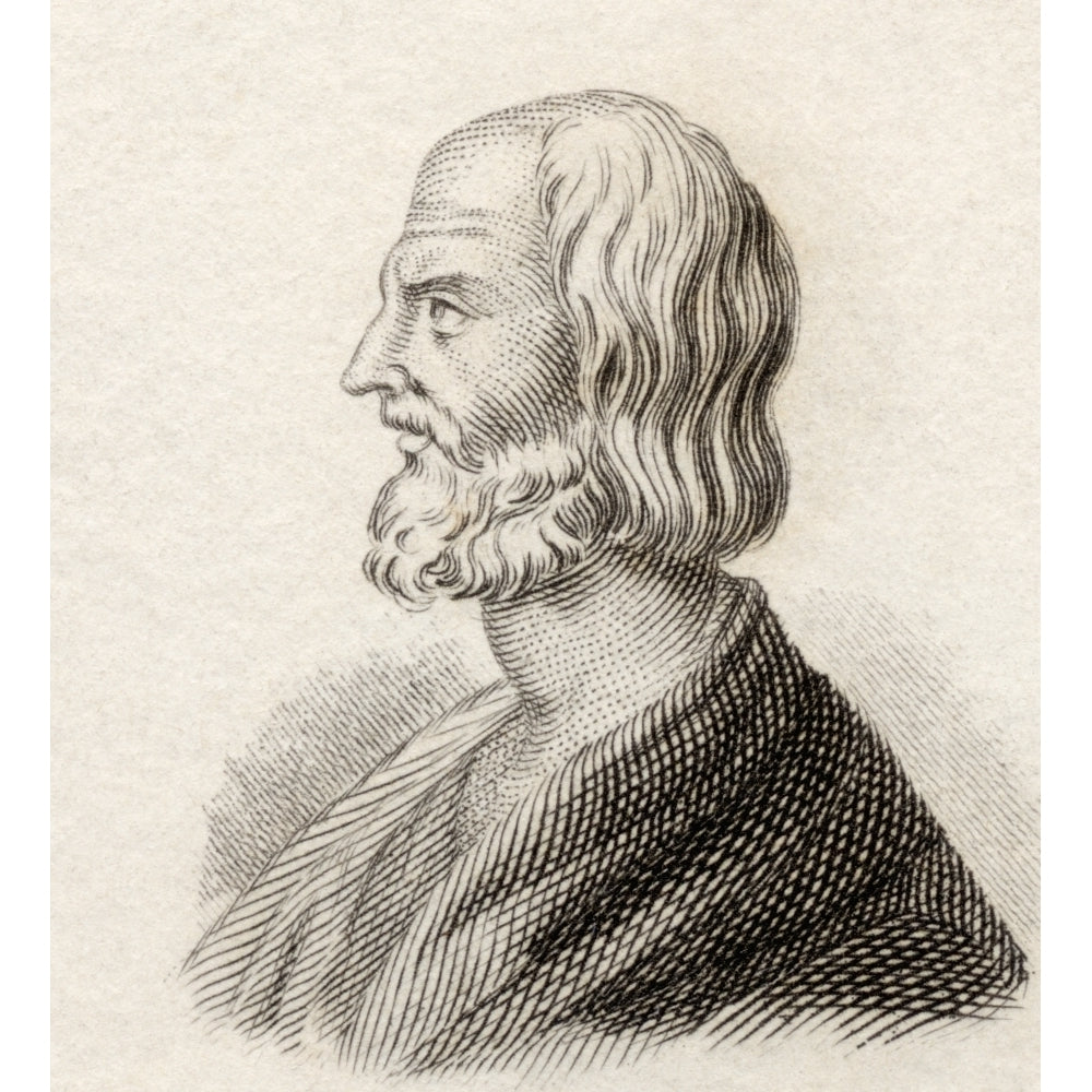 Hesiod Greek Oral Poet. From Crabbs Historical Dictionary Published 1825. Poster Print Image 2