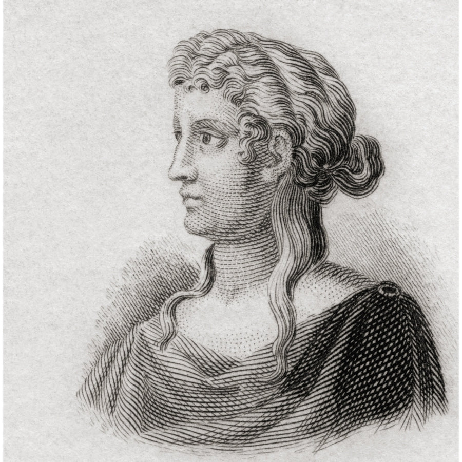 Sappho C 630 - 612 Bc To C 570 Bc Ancient Greek Lyric Poet From Crabbs Historical Dictionary Published 1825 Image 1