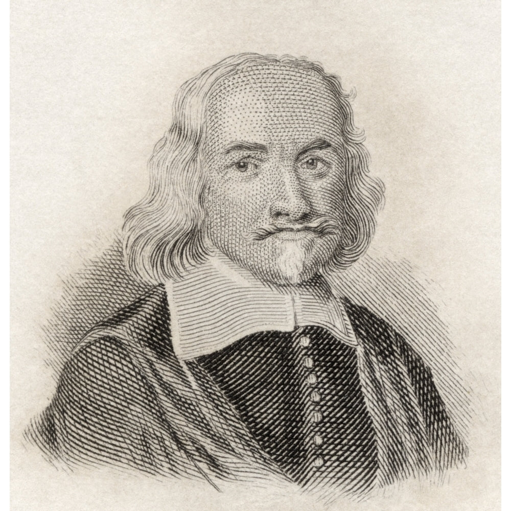 Thomas Hobbes 1588 To 1679. English Political Philosopher. From Crabbs Historical Dictionary Published 1825. Image 2