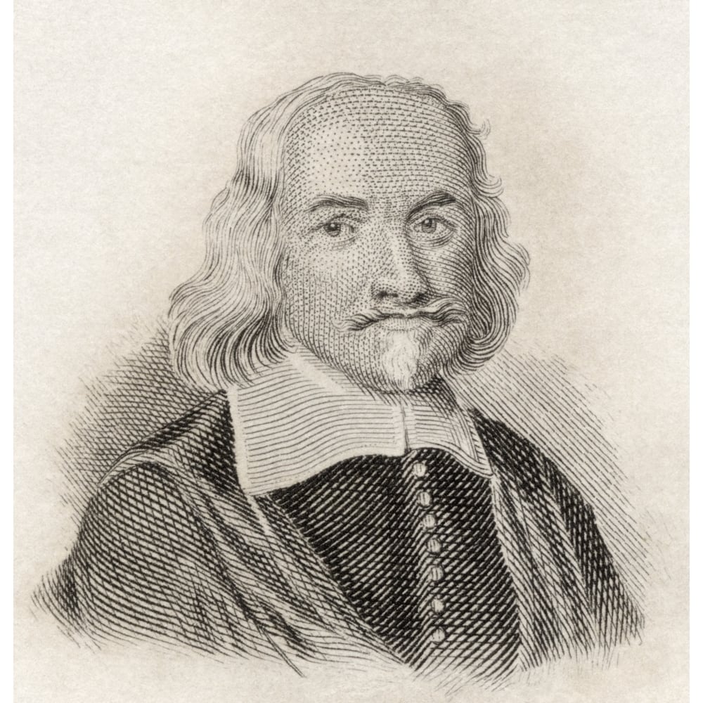 Thomas Hobbes 1588 To 1679. English Political Philosopher. From Crabbs Historical Dictionary Published 1825. Image 1