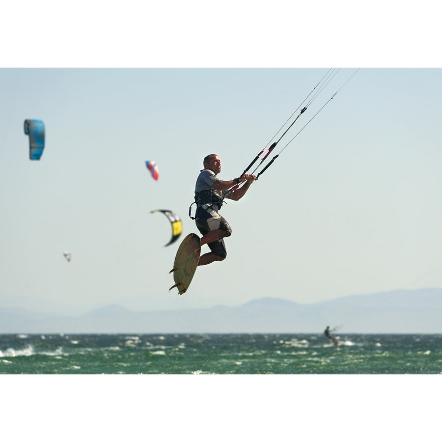 Kitesurfing; Tarifa Cadiz Andalusia Spain Poster Print Image 1