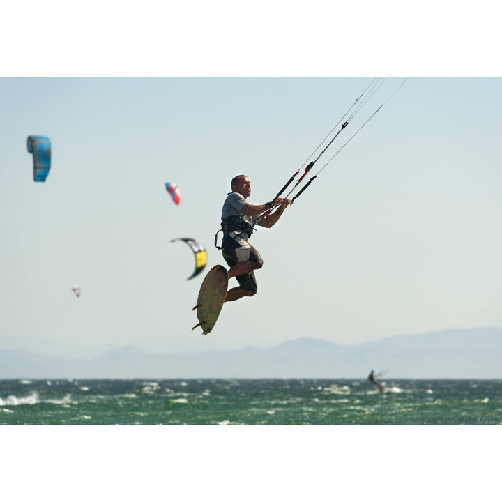 Kitesurfing; Tarifa Cadiz Andalusia Spain Poster Print Image 2