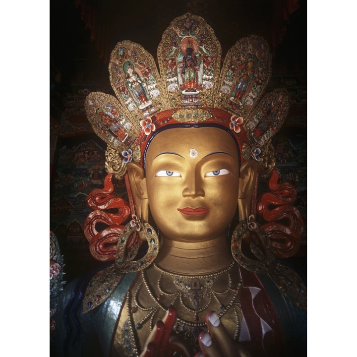 Maitreya Buddha At Thikse Monastery Poster Print Image 1