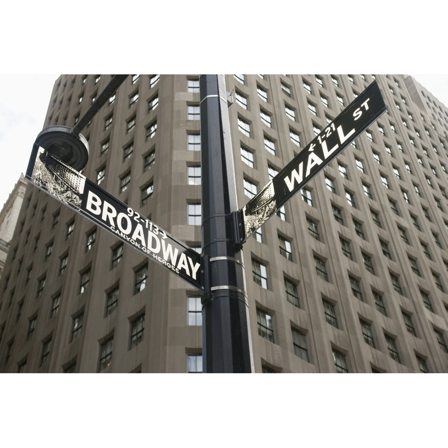 Signs For Broadway And Wall Street Poster Print Image 1