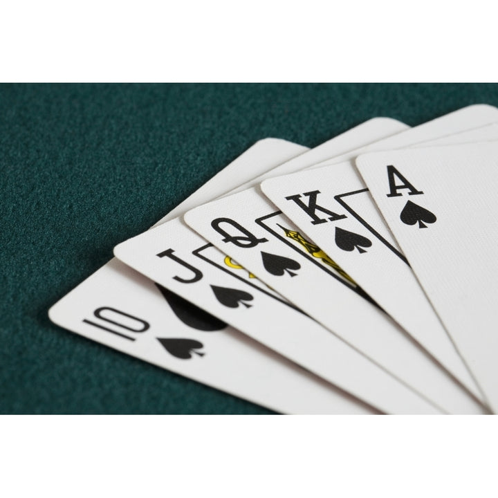 Close-Up Of Blackjack Playing Cards Showing Spades Royal Flush Poster Print Image 1