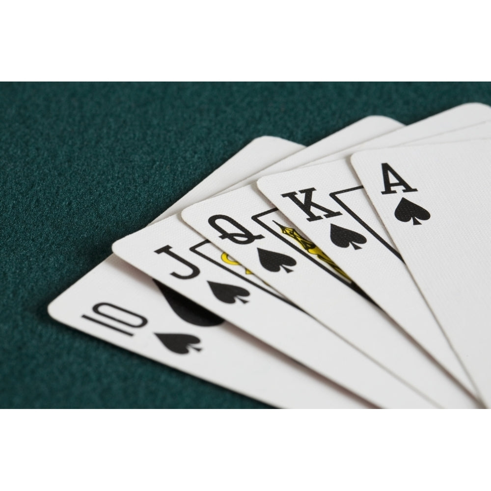 Close-Up Of Blackjack Playing Cards Showing Spades Royal Flush Poster Print Image 2