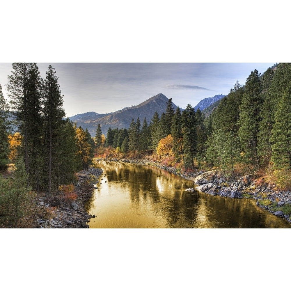 Composite Entitled river Of Gold Taken From A Bridge Over The Icicle River; Leavenworth Washington United States Of Am Image 2