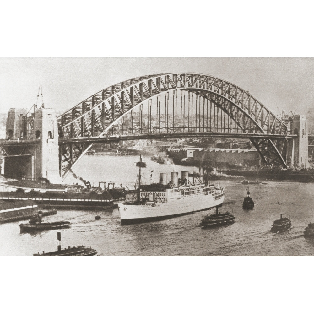 Sydney Harbour Bridge Sydney Australia From The Story Of Seventy Momentous Years Published By Odhams Press 1937 18 x 11 Image 1