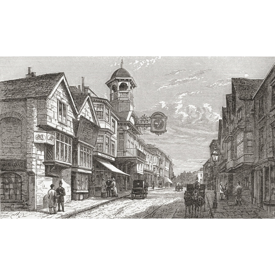 High Street Guildford Surrey England In The Late 19Th Century From Our Own Country Published 1898. Print Image 1