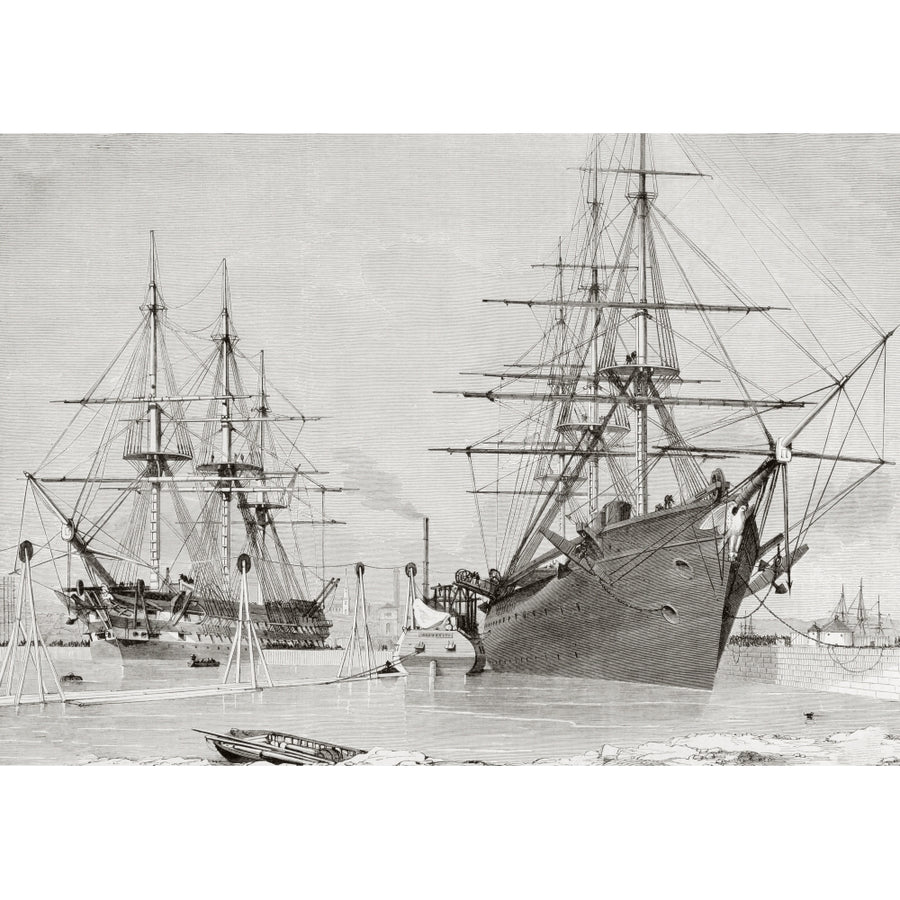 The Converted Warships Hms Agamemnon And Uss Niagara Taking Aboard Cable To Lay For The Transatlantic Telegraph From L Image 1