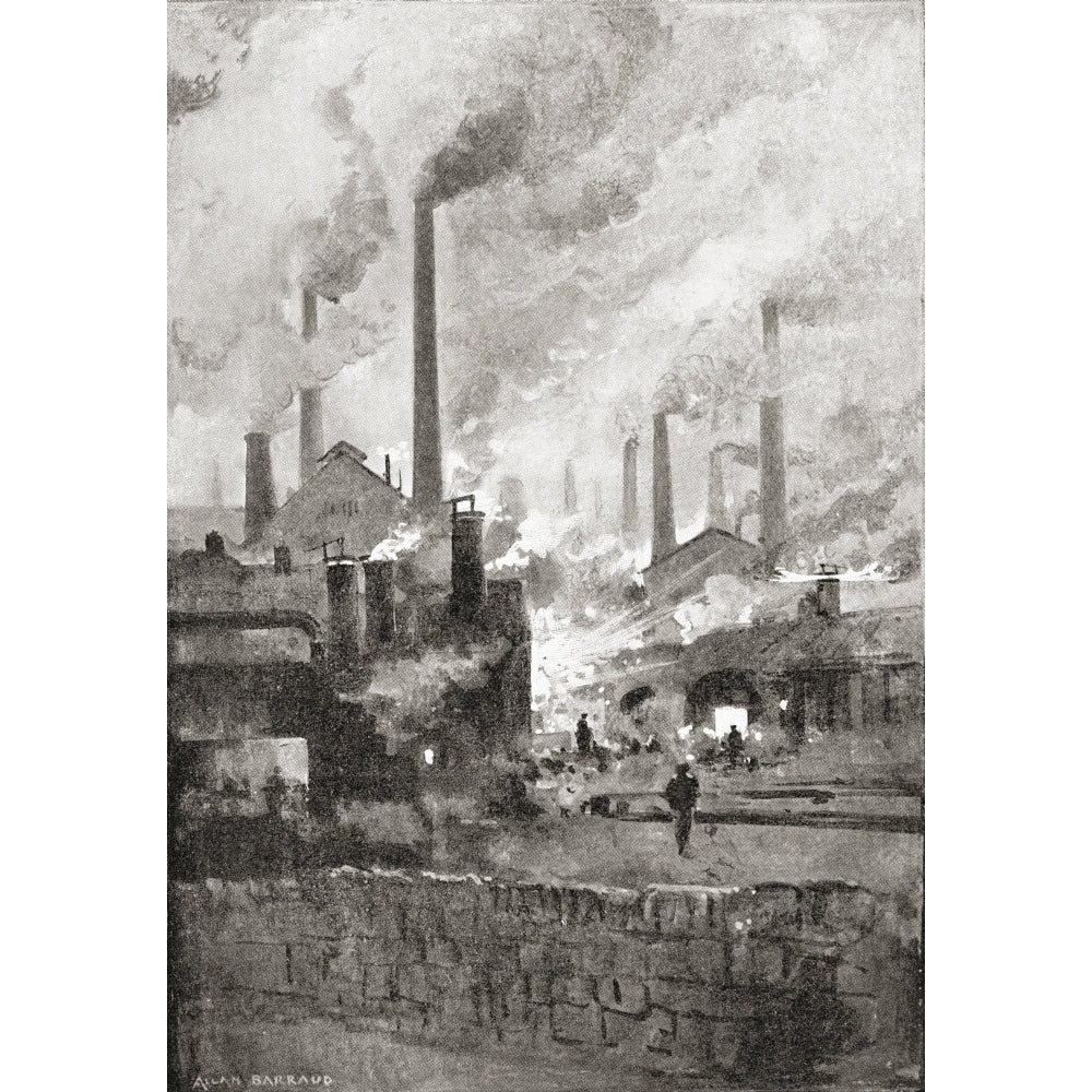 Smoking Steel Mills In Sheffield South Yorkshire England In The Late 19Th Image 2