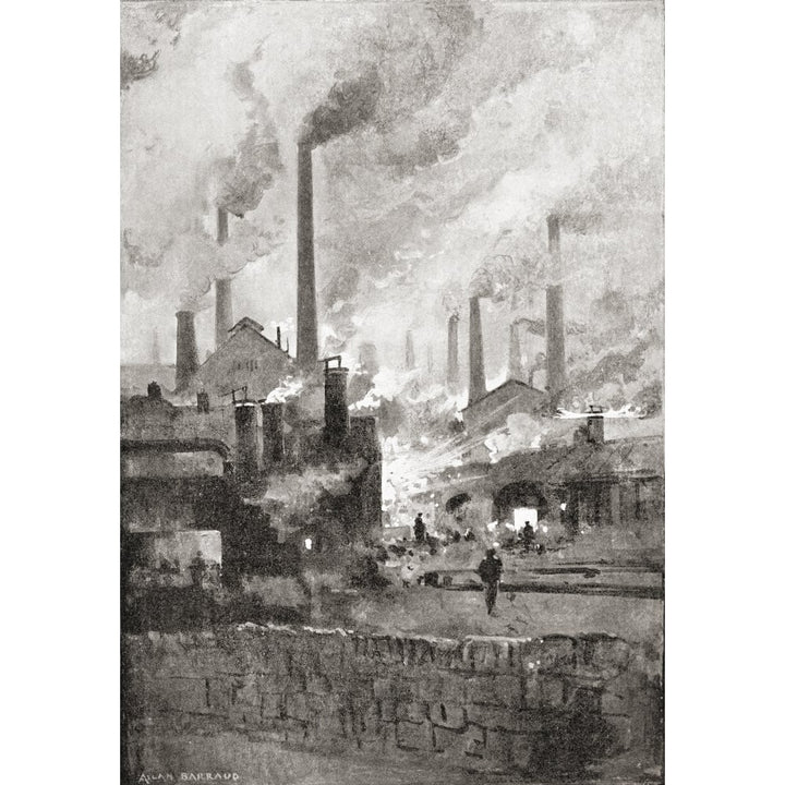 Smoking Steel Mills In Sheffield South Yorkshire England In The Late 19Th Image 1