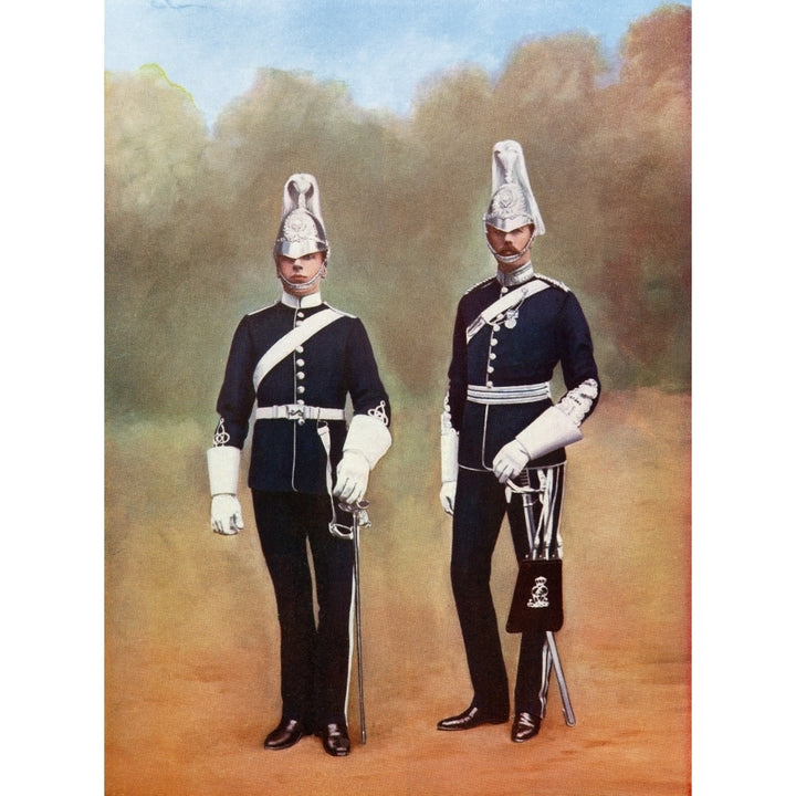 Yorkshire Dragoons Officer And Private. From Picturesque History Of Yorkshire Published C.1900 Poster Print Image 1