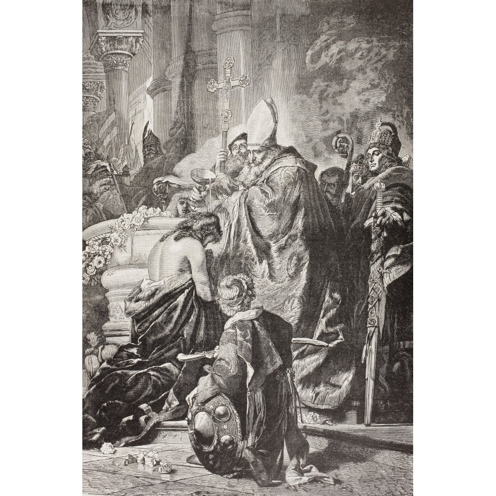 Baptism Of Saint Stephen I  Born Vajk  First King Of Hungary. After A Work By G. Image 2
