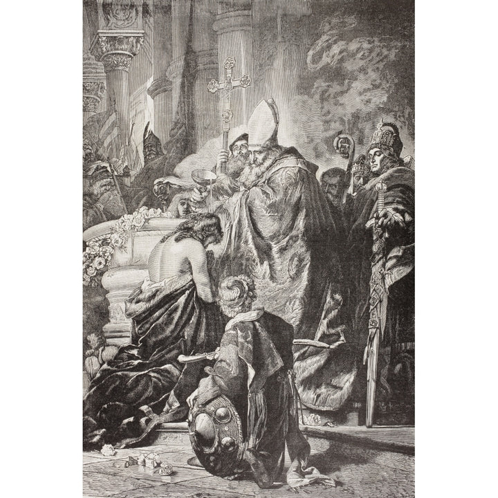 Baptism Of Saint Stephen I Born Vajk First King Of Hungary. After A Work By G. Image 2