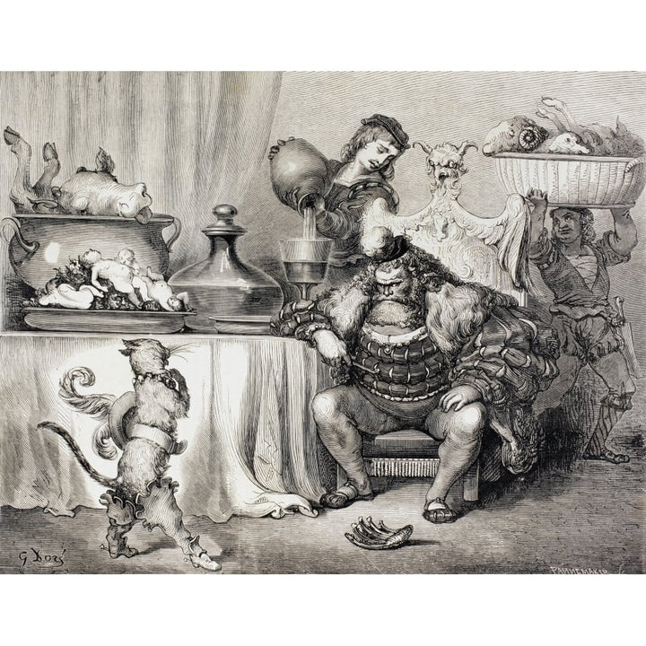 Scene From Puss In Boots By Charles Perrault. Puss Meets The Ogre. After A Work Image 1