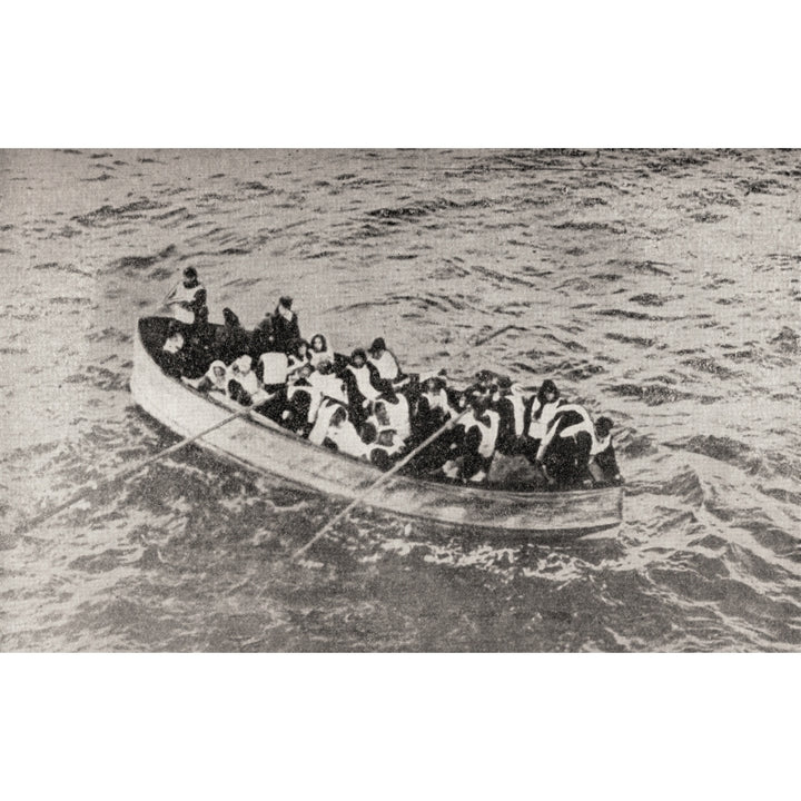 Survivors Of The Rms Titanic In One Of Her Collapsible Lifeboats Just Before Being Picked Up By The Carpathia Woman Ar 1 Image 1