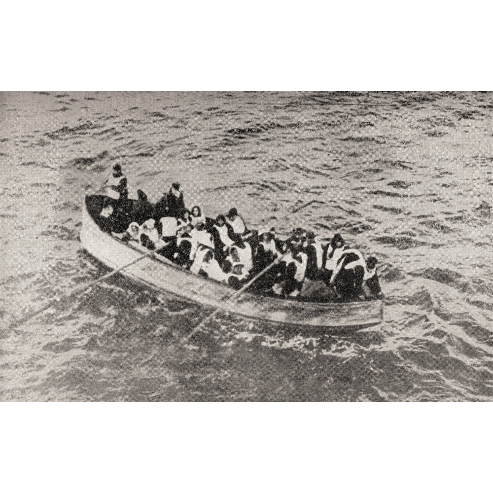 Survivors Of The Rms Titanic In One Of Her Collapsible Lifeboats Just Before Being Picked Up By The Carpathia Woman Ar 1 Image 2