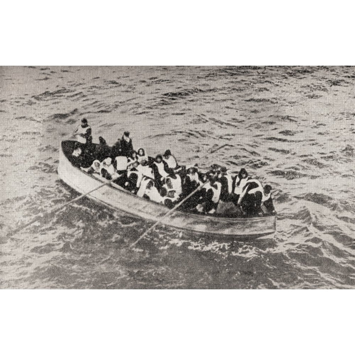 Survivors Of The Rms Titanic In One Of Her Collapsible Lifeboats Just Before Being Picked Up By The Carpathia Woman Ar 1 Image 1