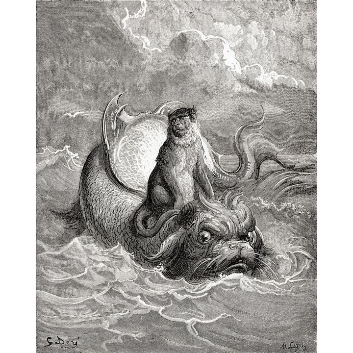 The Monkey And The Dolphin After A Work By Gustave Dore For A La Fontaine Fable From Life And Reminiscences Of Gustave 2 Image 2