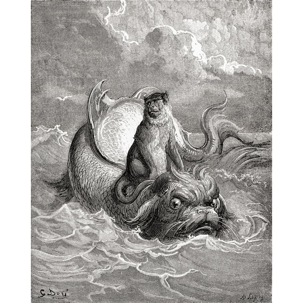 The Monkey And The Dolphin After A Work By Gustave Dore For A La Fontaine Fable From Life And Reminiscences Of Gustave 2 Image 1