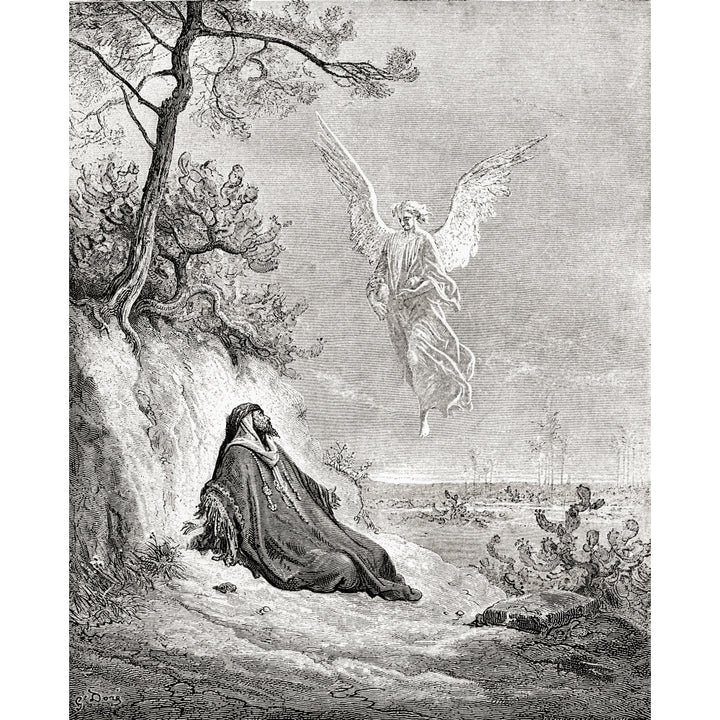 Elijah Nourished By An Angel. After A Work From The Bible By Gustave Dore. From Image 2