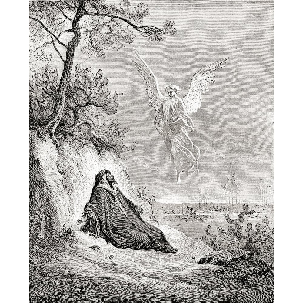 Elijah Nourished By An Angel. After A Work From The Bible By Gustave Dore. From Image 1