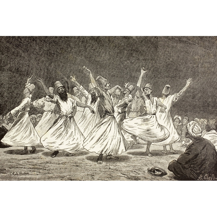 Whirling Dervishes In The 19Th Century. From El Mundo Ilustrado Published Barcelona 1880. Poster Print Image 1