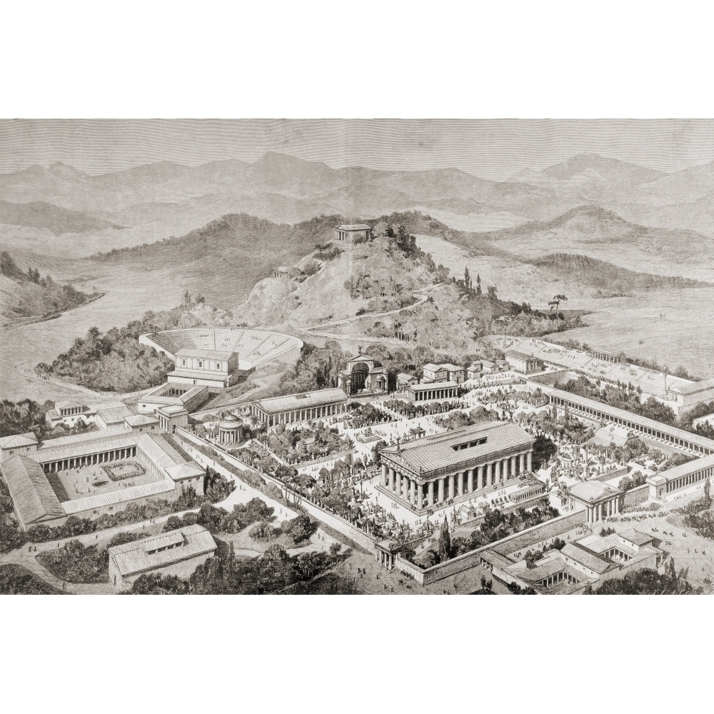 Artists Impression Of Olympia Greece At The Time Of The Ancient Olympic Image 2