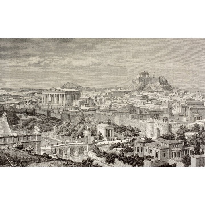 Artists Impression Of Athens Greece At The Time Of The Emperor Hadrian 1St Image 1