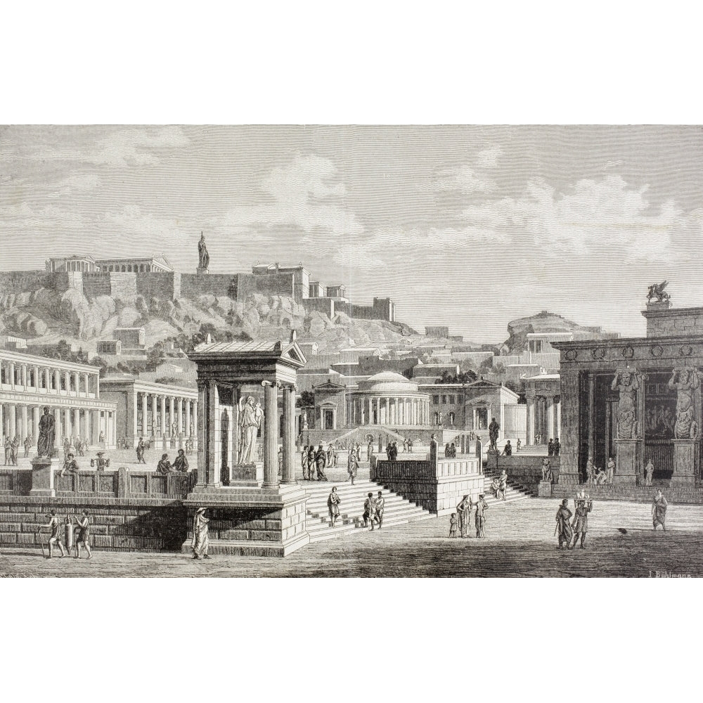 Imaginary View Of The Market Place Of Agora In Athens Ancient Greece. From El Image 2