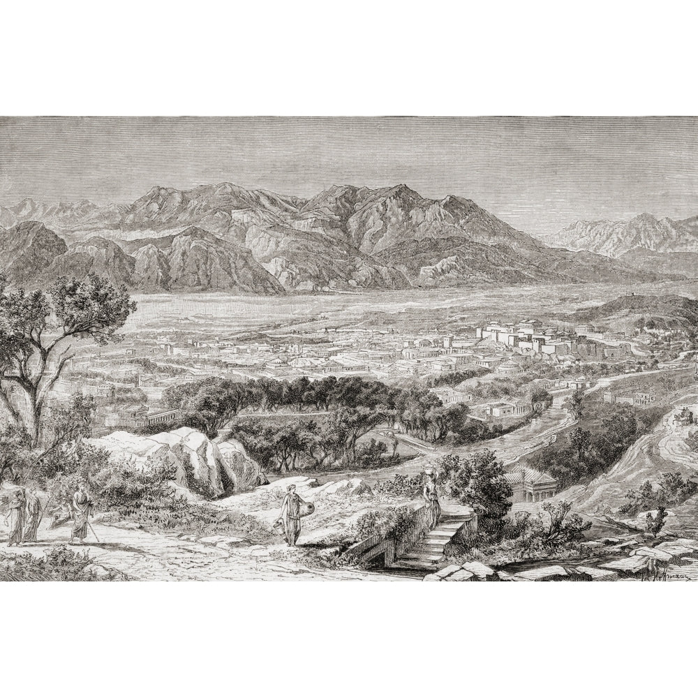 Imaginary View Of The City Of Ancient Sparta With Mt Taygetus Behind. From El Image 2