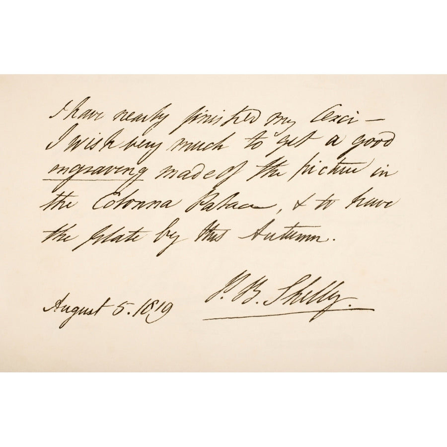 Percy Bysshe Shelley 1792 Poster Print Image 1