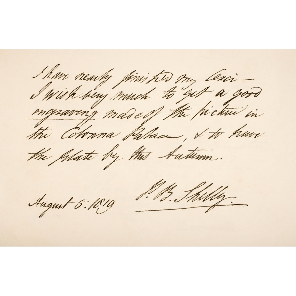 Percy Bysshe Shelley 1792 Poster Print Image 2