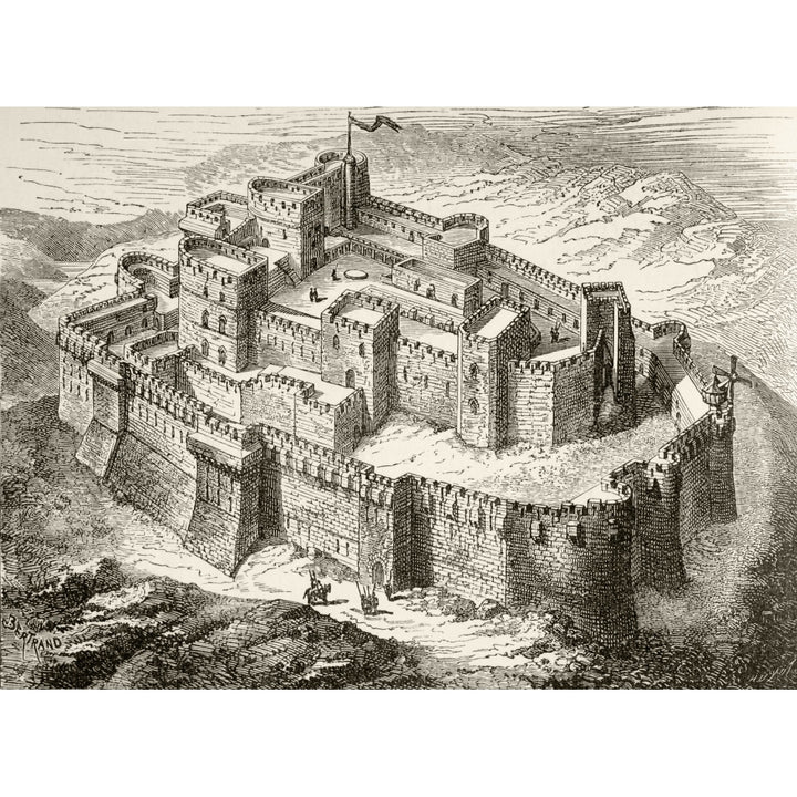 Artists Impression Of Krak Or Crac Des Chevaliers Crusader Castle Syria From Military And Religious Life In The Middl 1 Image 2