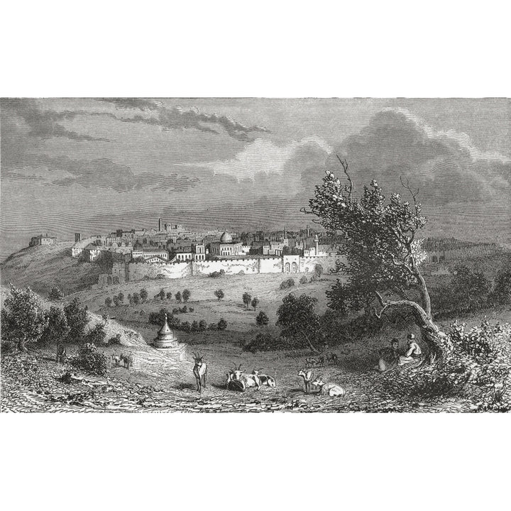 Jerusalem Palestine Seen From The Mount Of Olives In The 19Th Century From El Mundo En La Mano Published 1875 Image 2