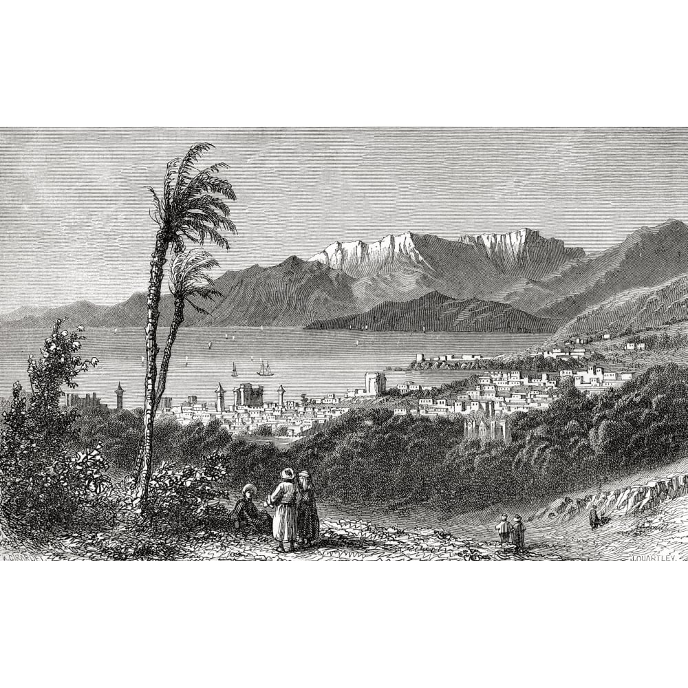 A View Of Beirut And The Lebanon In The 19Th Century. From El Mundo En La Mano Published 1875. Poster Print Image 1