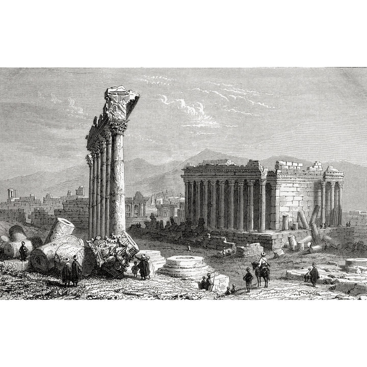 Ruins Of Baalbek Lebanon As Seen In The 19Th Century. From El Mundo En La Mano Published 1875. Poster Print Image 1