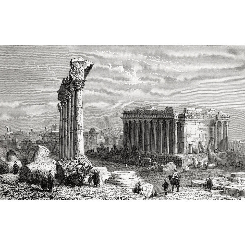 Ruins Of Baalbek Lebanon As Seen In The 19Th Century. From El Mundo En La Mano Published 1875. Poster Print Image 2