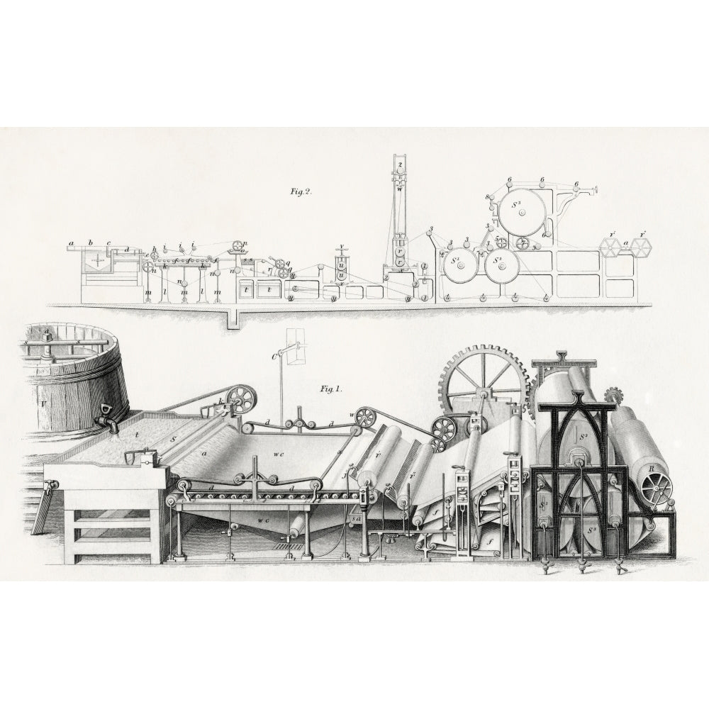 Paper Making Machine 19Th Century. From Cyclopaedia Of Useful Arts And Manufactures By Charles Tomlinson. Image 2