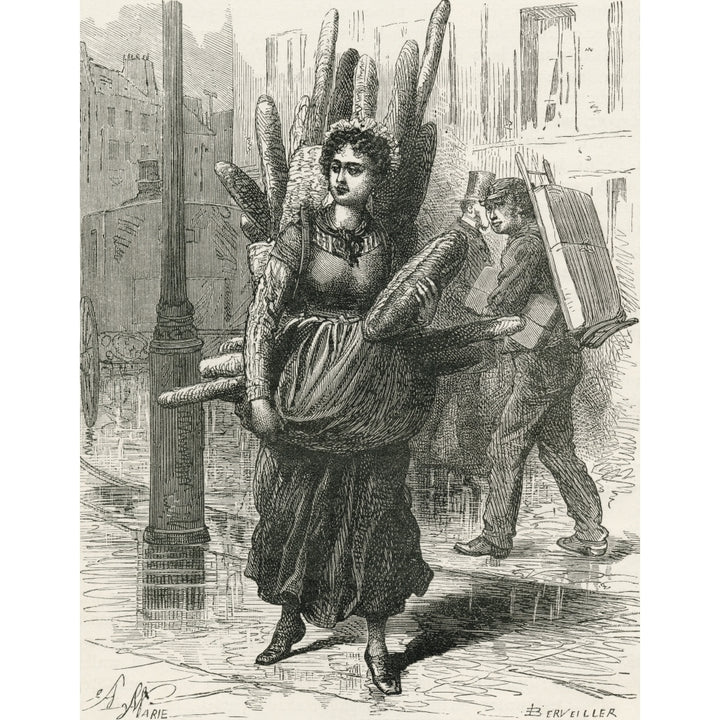 Paris Bread Carrier In The 19Th Century. From French Pictures By The Rev. Samuel G. Green Published 1878. Image 2