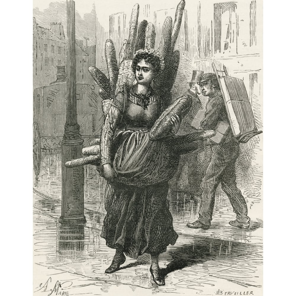 Paris Bread Carrier In The 19Th Century. From French Pictures By The Rev. Samuel G. Green Published 1878. Image 1