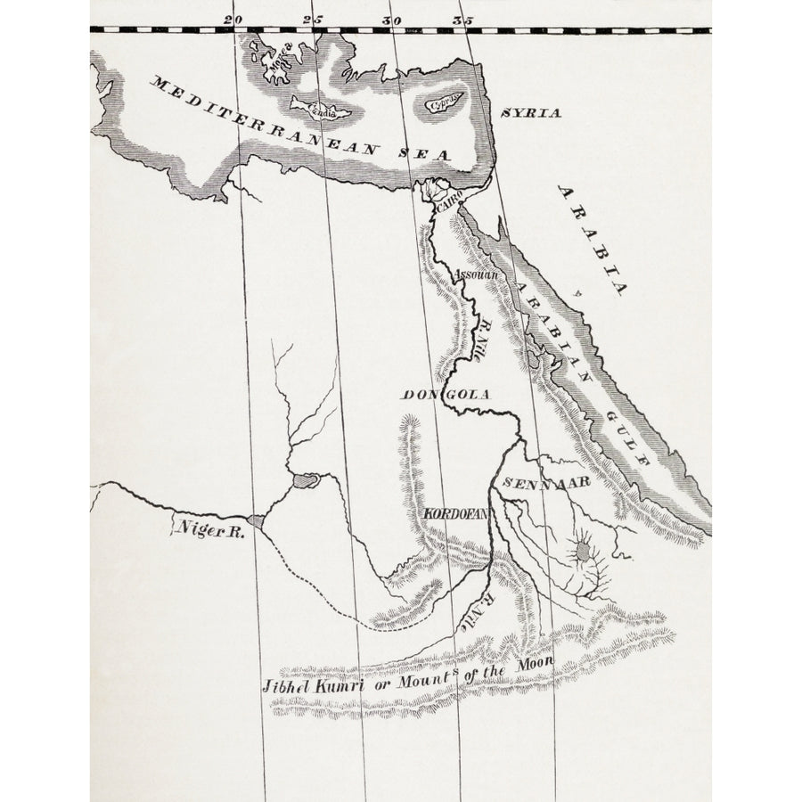 Map Of The Nile Basin In 1819 Ad. From In Darkest Africa By Henry M. Stanley Published 1890. Poster Print Image 1