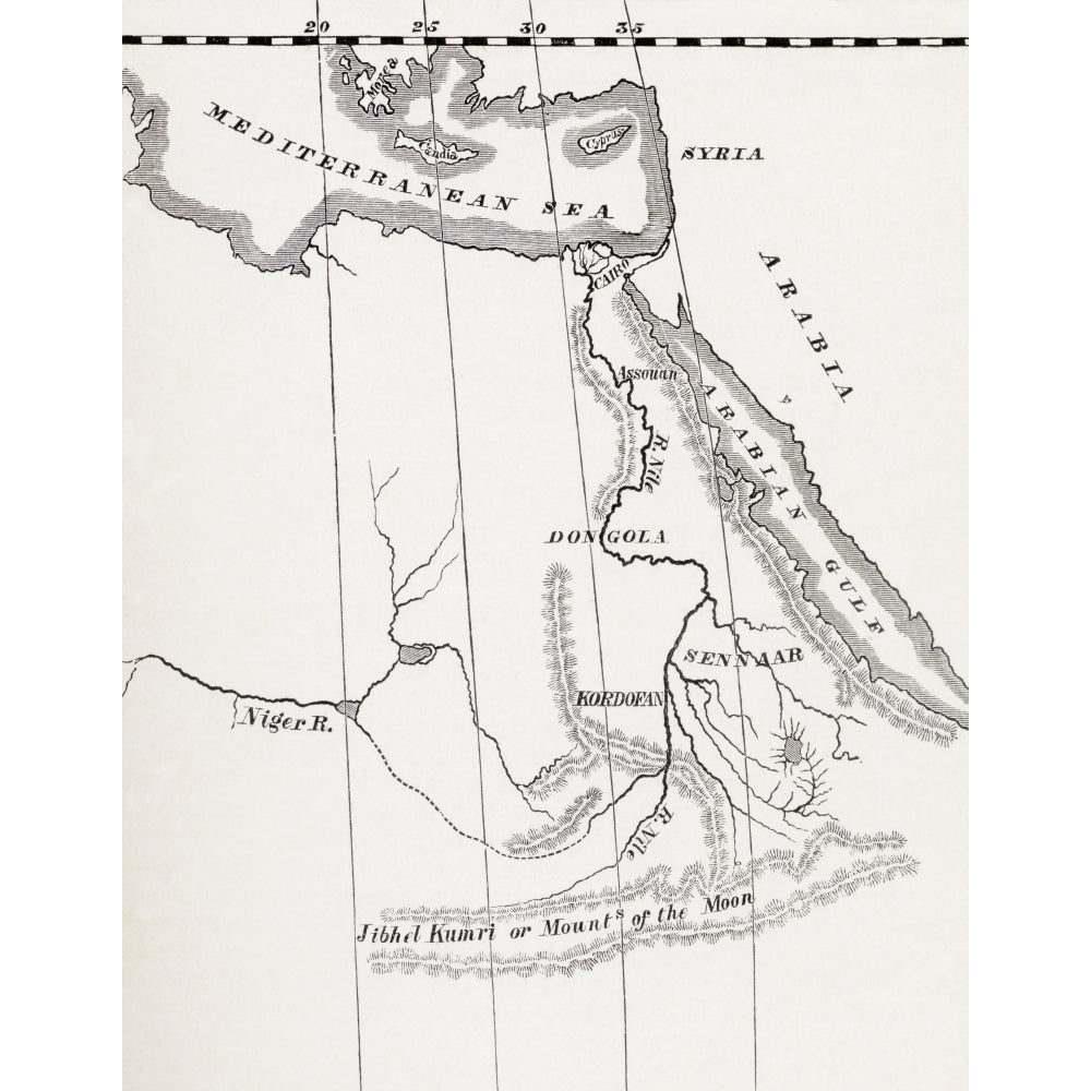 Map Of The Nile Basin In 1819 Ad. From In Darkest Africa By Henry M. Stanley Published 1890. Poster Print Image 2