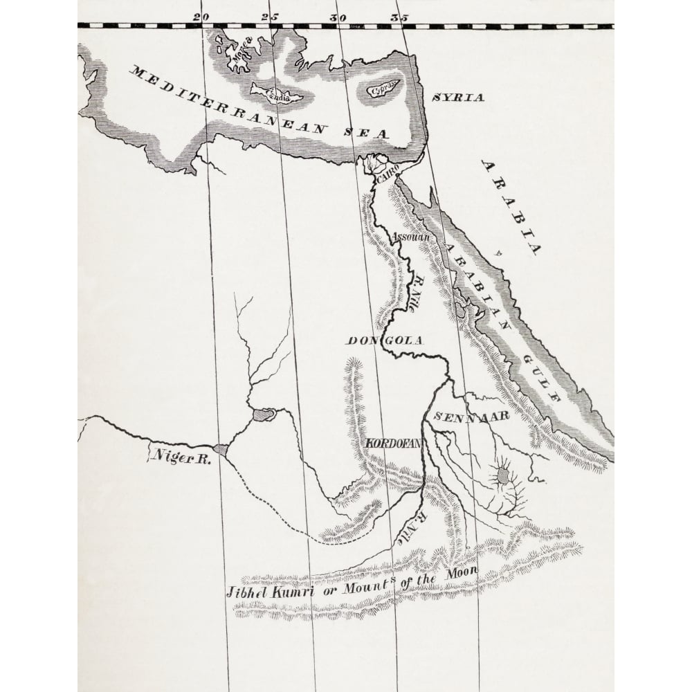 Map Of The Nile Basin In 1819 Ad. From In Darkest Africa By Henry M. Stanley Published 1890. Poster Print Image 1